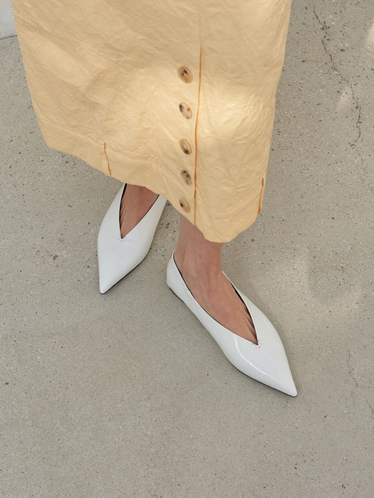Ines Flat Leather White