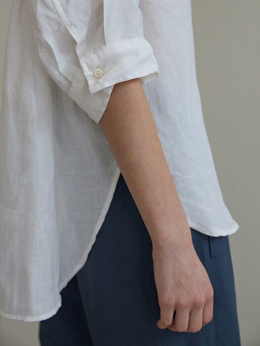 linen half shirt (white)