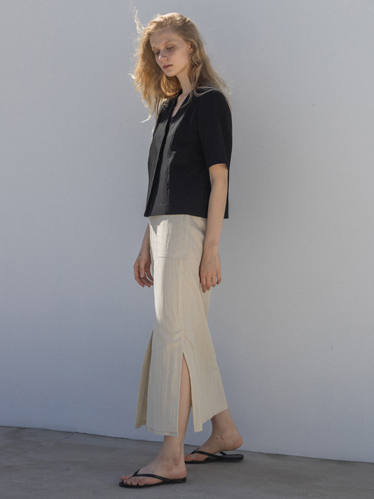 H-line Pocket Slit Long Skirt (4 Colors)