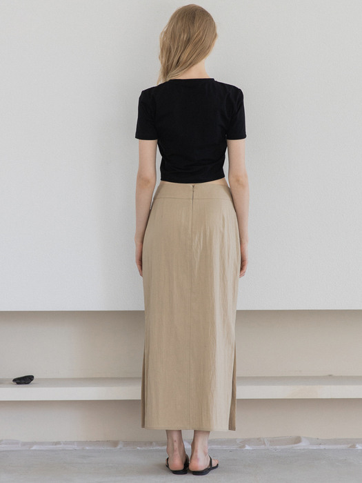 H-line Pocket Slit Long Skirt (4 Colors)