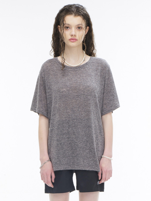 U-NECK TEE CHARCOAL