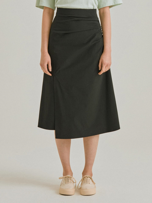 Draped Slit Skirt DARK NAVY (JYSK1B903N3)