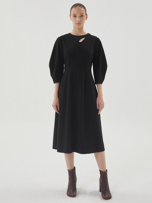 LONG SLEEVE BALLOON DRESS_BLACK