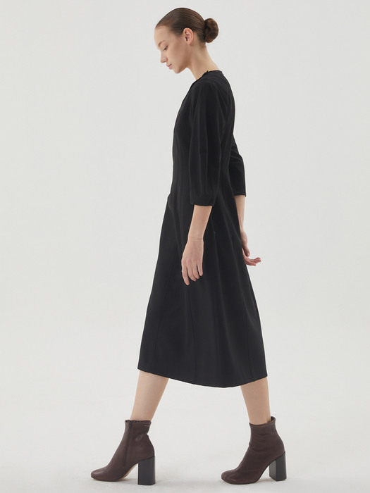 LONG SLEEVE BALLOON DRESS_BLACK