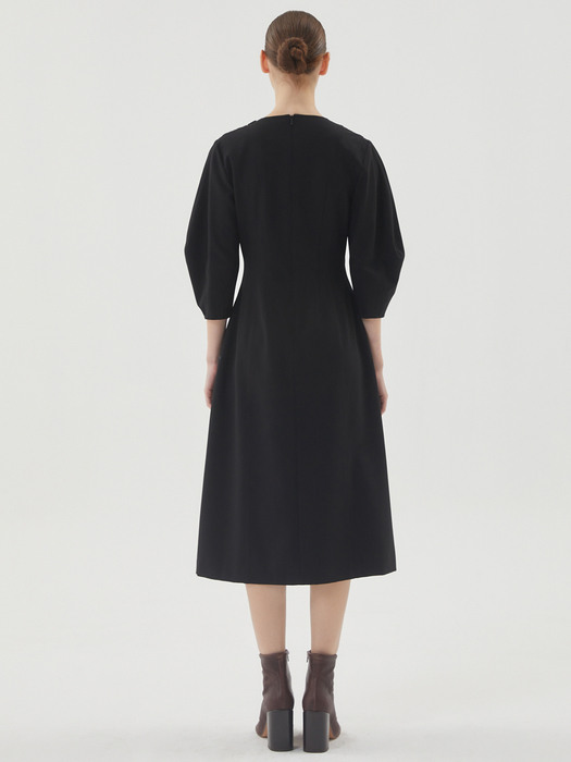 LONG SLEEVE BALLOON DRESS_BLACK