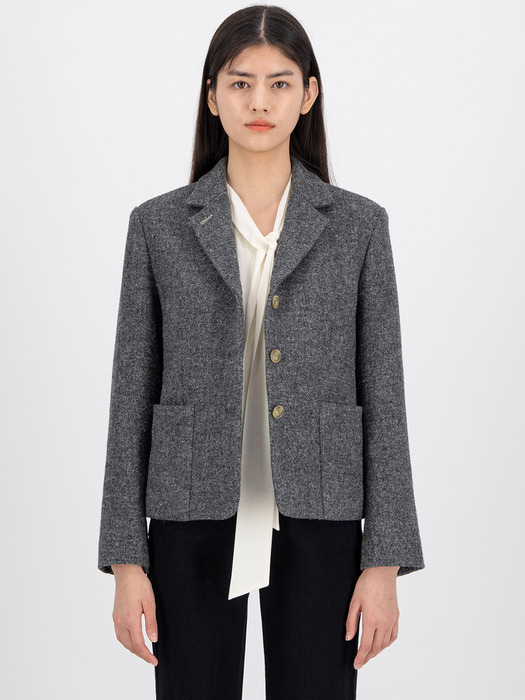 [Day-Wool] Harris Tweed Three-button Jacket