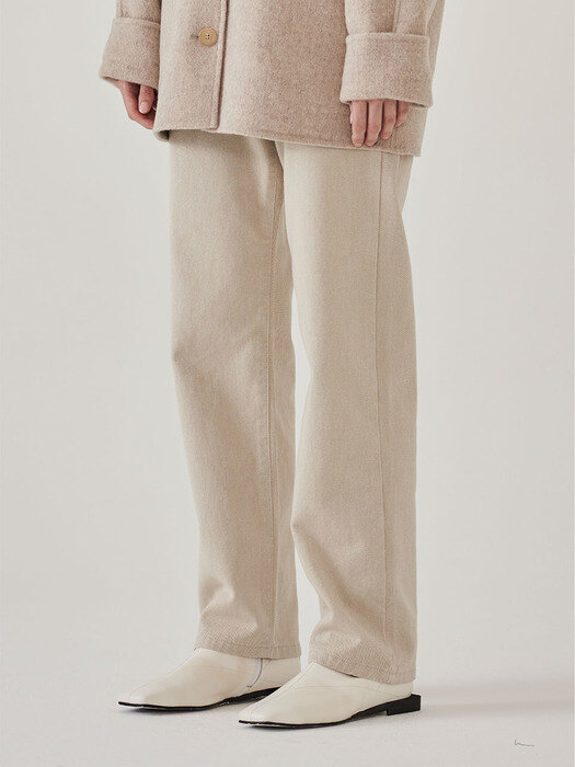 RELAXED BIO DENIM PANTS (BEIGE)