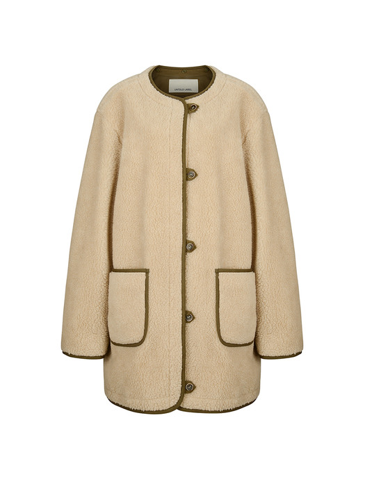 COLORATION TRIM FLEECE COAT_Beige [U1W0H804/72]