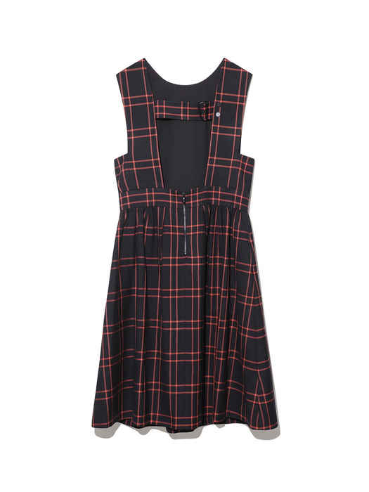 Button Point A-line Check Dress_LFDAW21340ORX