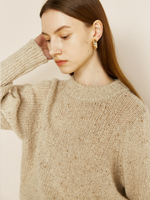 Round Sleeve Knit Oatmeal