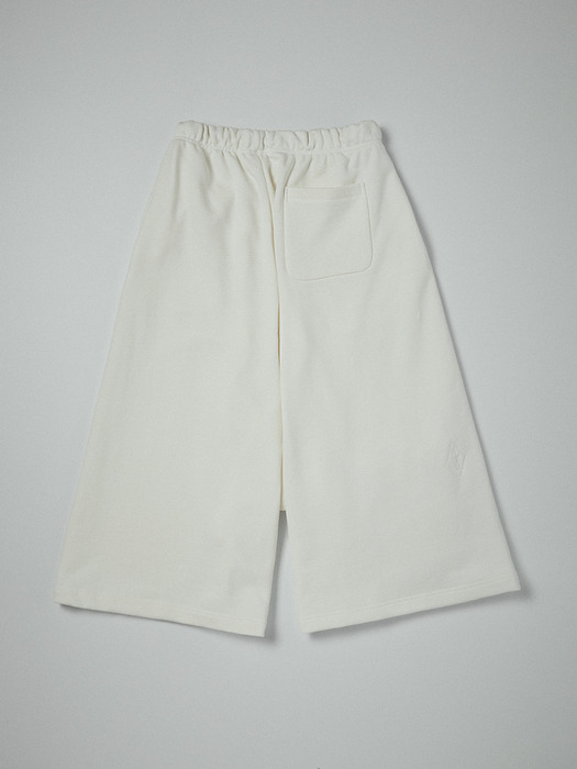 Wide leg sweat pants in white 