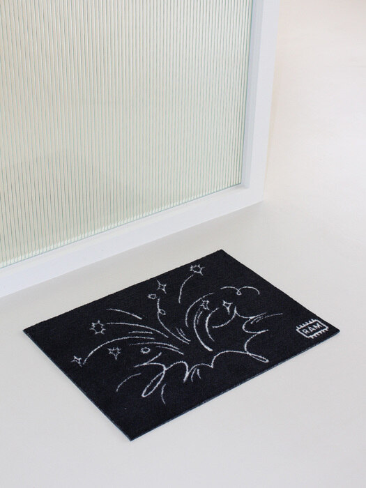 “Bombs or Firework?” door mat (black) - 도어매트, 러그, 발매트