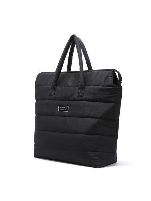 MATTE QUILTED TOTE BAG BLACK