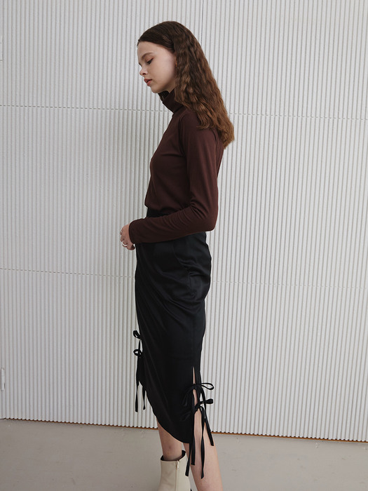 ribbon pencil skirt_black