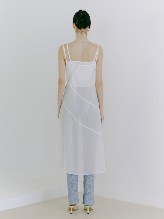 Slip Sheer Layered Dress, White