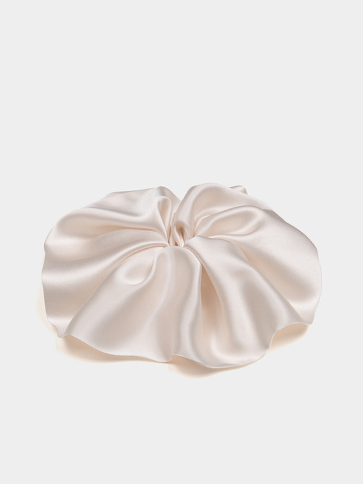 Silk Scrunchie (L) - Cream