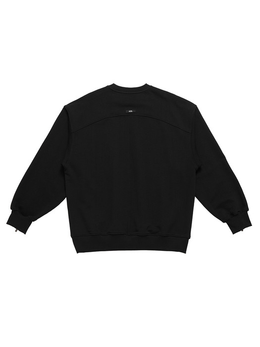 DIVIDE SLEEVE ZIPPER SWEATSHIRT BLACK