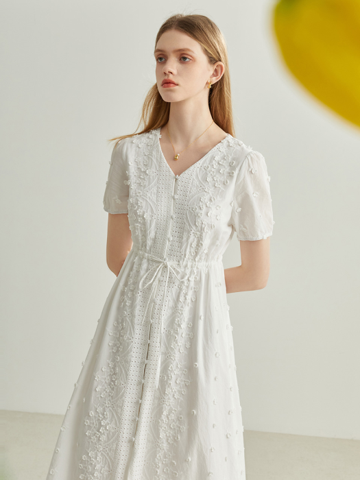 WD first love white embroider dress