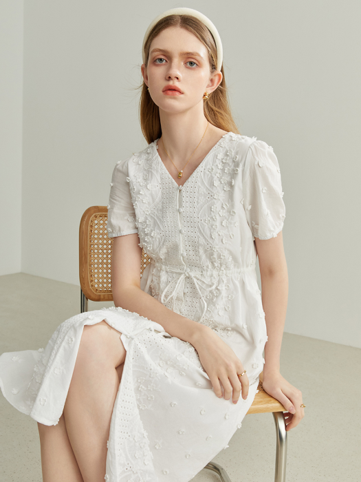 WD first love white embroider dress