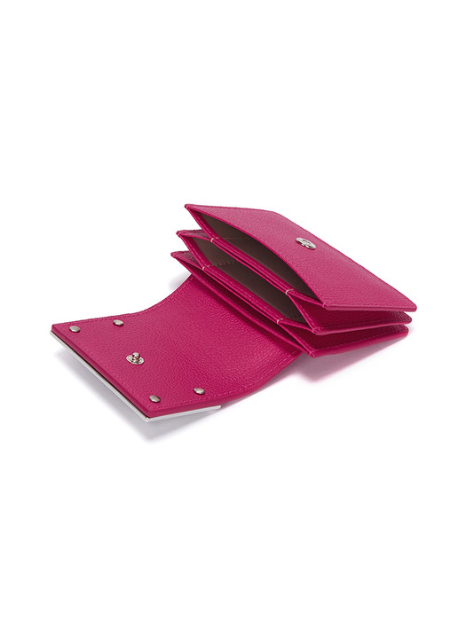 ACCORDION WALLET IN HOT PINK