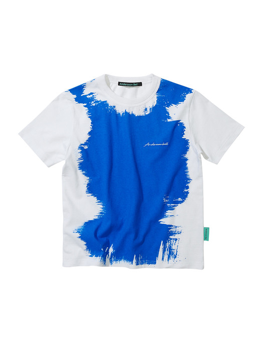 (ESSENTIAL) (WOMEN) PAINTED T-SHIRTS atb757w(WHITE/BLUE)