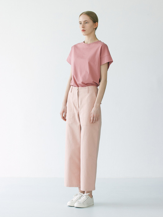 Cotton wide pants (pink)
