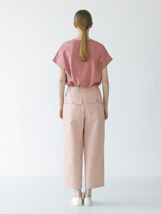 Cotton wide pants (pink)