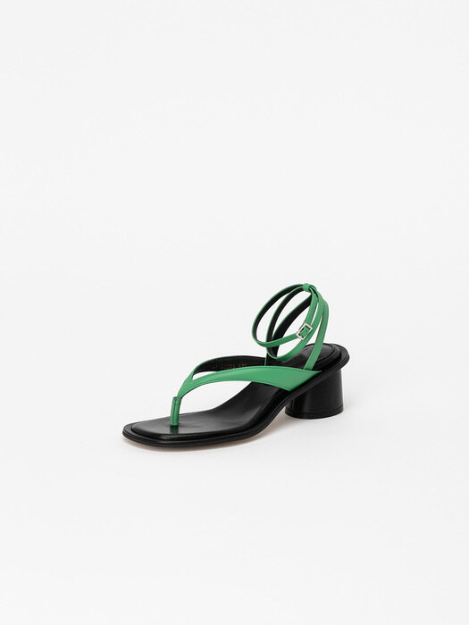 Colotum Strappy Sandals in Ultra Green with Black