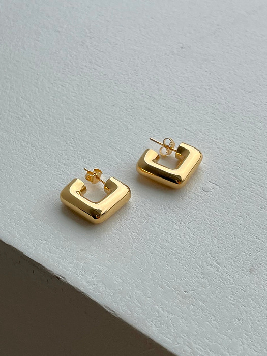 [silver925] bold square earring (2color)