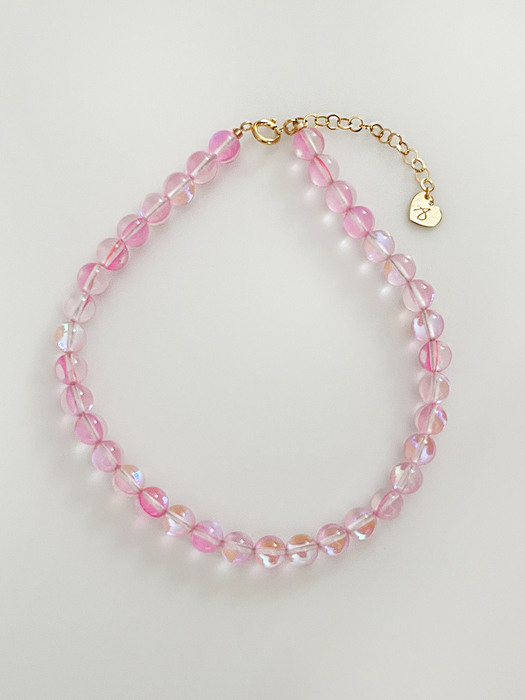 Summer Bubble Gem Necklace (Pink)