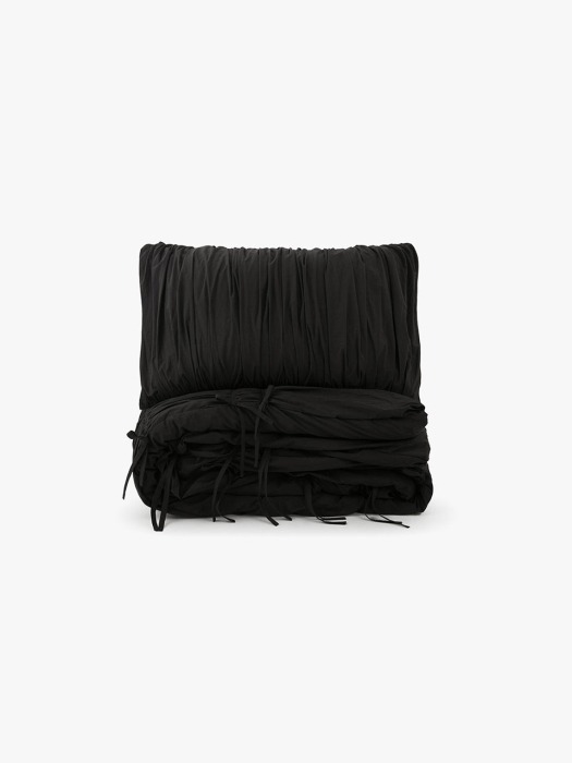 Big waves pillowcase - black