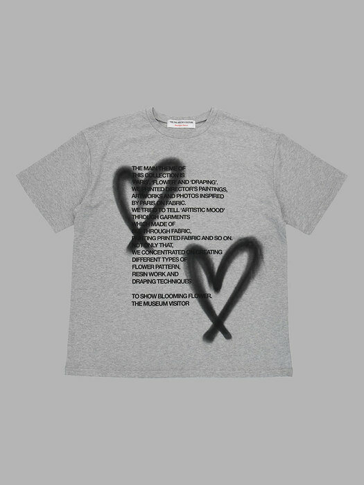 THEMUSEUMVISITOR더뮤지엄비지터]Heart Sprayed T-Shirts (Grey)