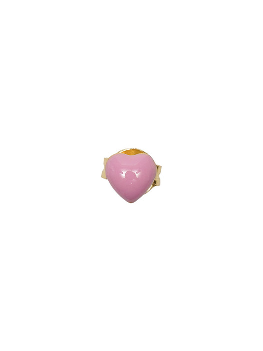 TINY HEART STUD EARRING / SS2025-PINK