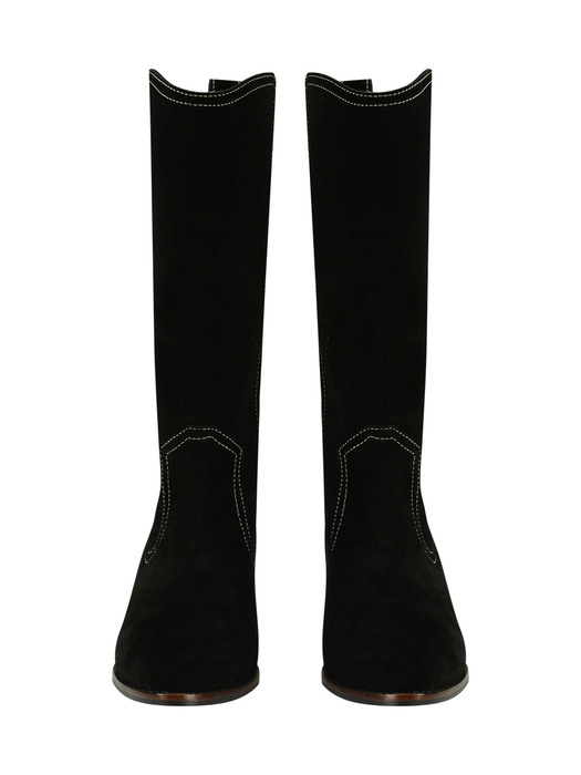 Matin Kim마뗑킴]WESTERN MIDDLE BOOTS IN BLACK