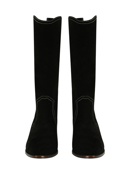 WESTERN MIDDLE BOOTS IN BLACK