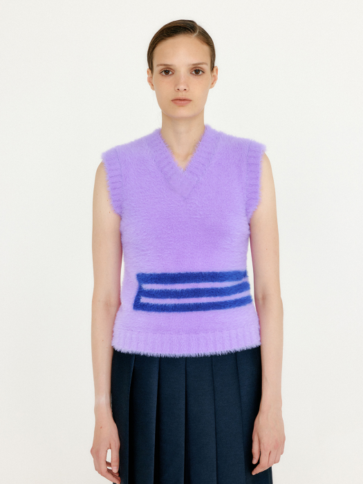 VEAH V-Neck Knit Vest - Violet