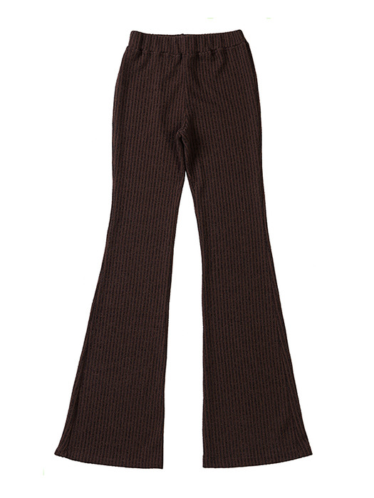 KNITTED SLIM BOOTSCUT PANTS [BROWN]