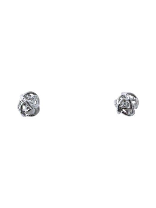 Shirring silver earring