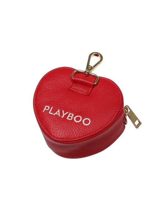 HEART SHAPED REAL LEATHER BALL POUCH