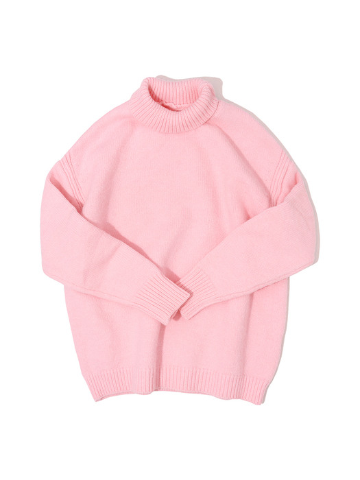 KN4209 Oversize angora turtleneck knit_Pastel pink