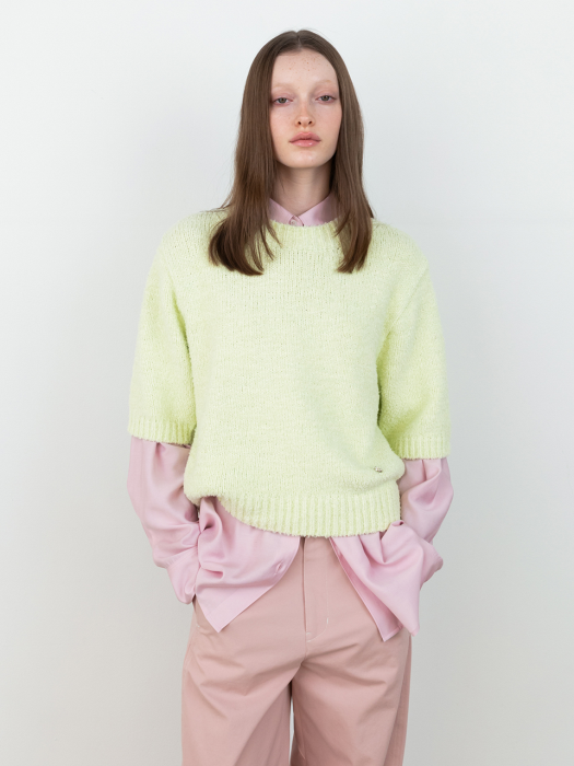 Croche Cable Wool Knit_Lime