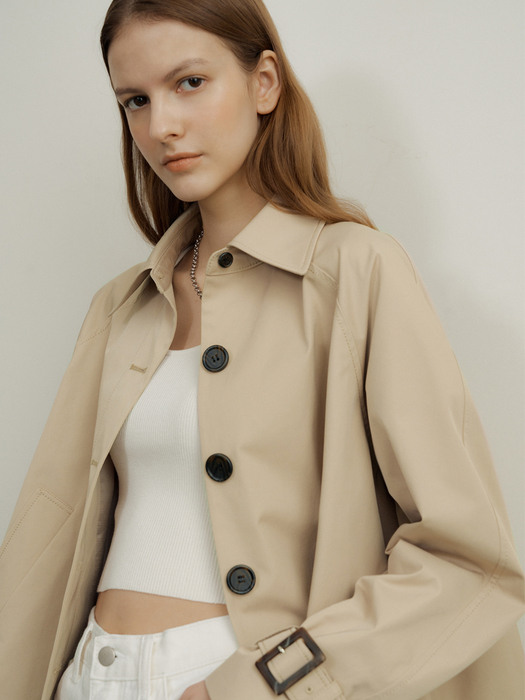 23SS CROP TRENCH COAT