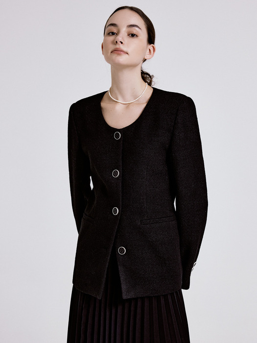Simply tweed jacket (black)