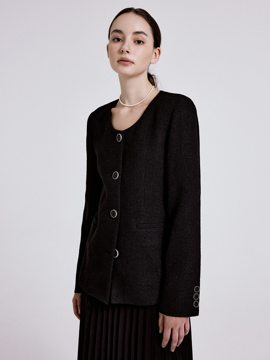 Simply tweed jacket (black)
