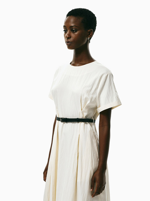 matin belted dress_ivory