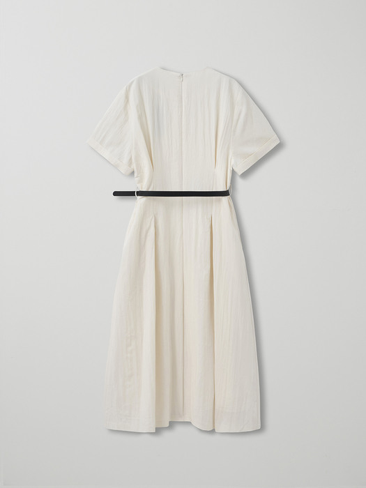 matin belted dress_ivory