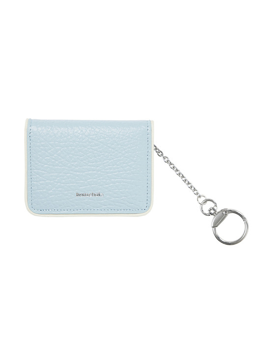leather keyring card holder (레더 키링 카드 홀더) - 스카이