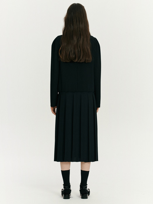 Can button pleated dress - Black