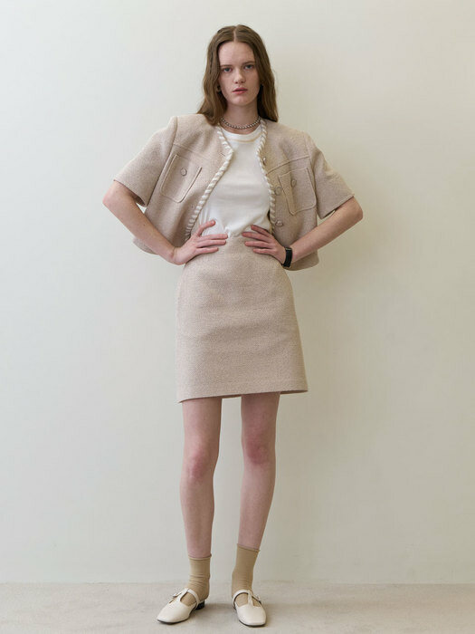 23 Summer_ Pink Beige Tweed Set-Up