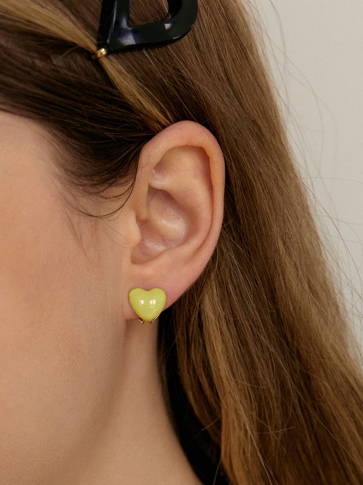 enamel heart onetouch earring